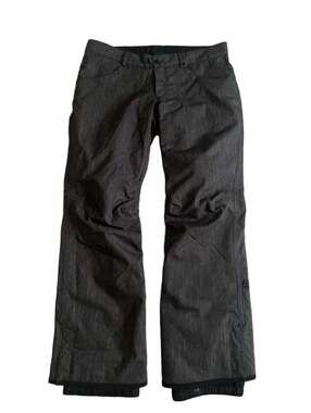 686 Patron Snowboard Ski Pants Womens L Black Denim Insulated 10K infiDRY